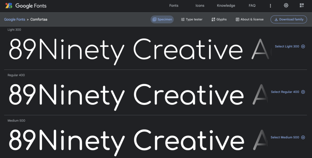 Comfortaa - 23 Best Google Fonts in 2023 for Branding and Web (Plus How to Use Them) - 89Ninety Creative Agency Belfast and London